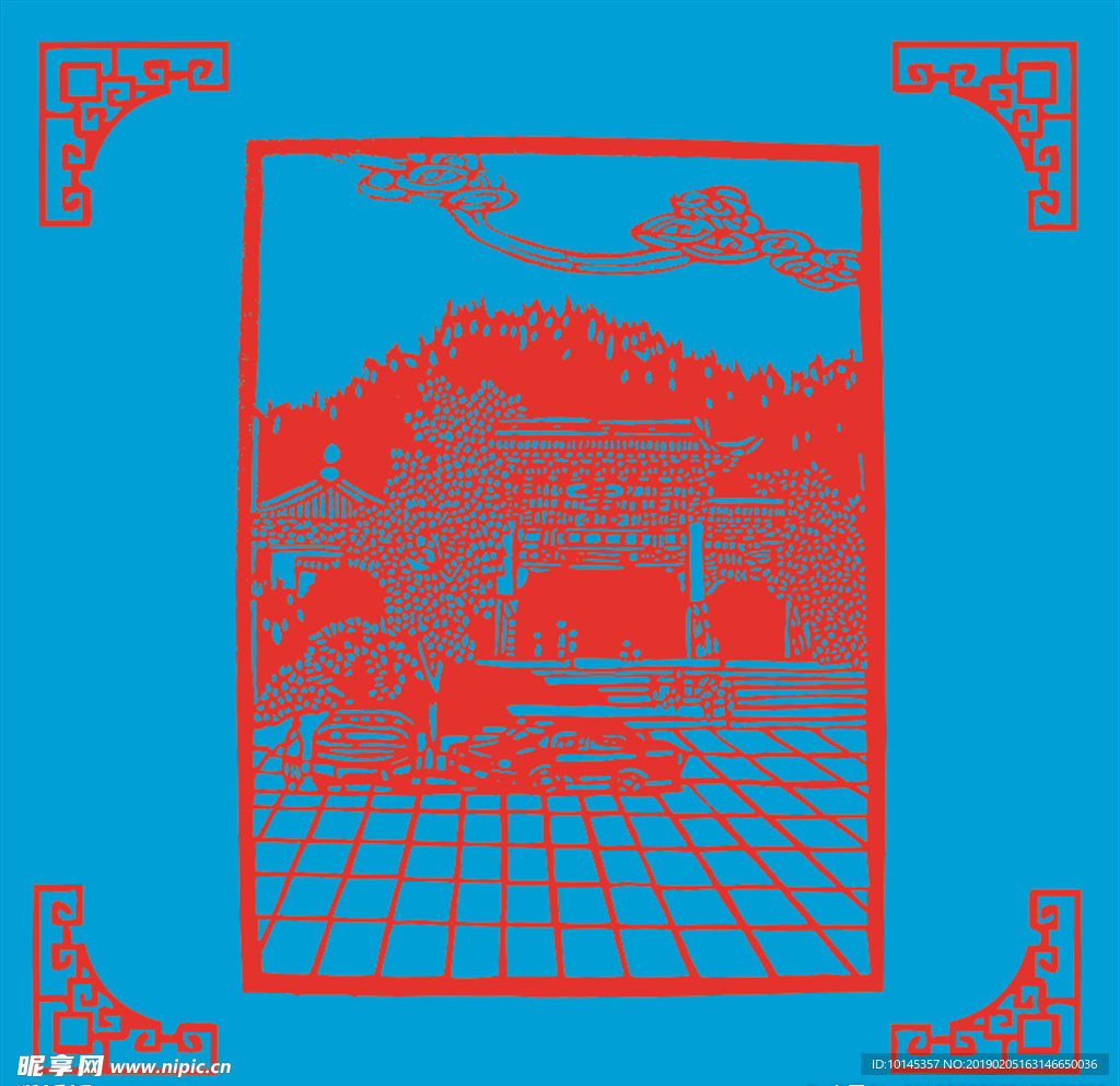 公园剪纸