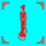 仕女剪纸