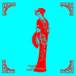 仕女剪纸