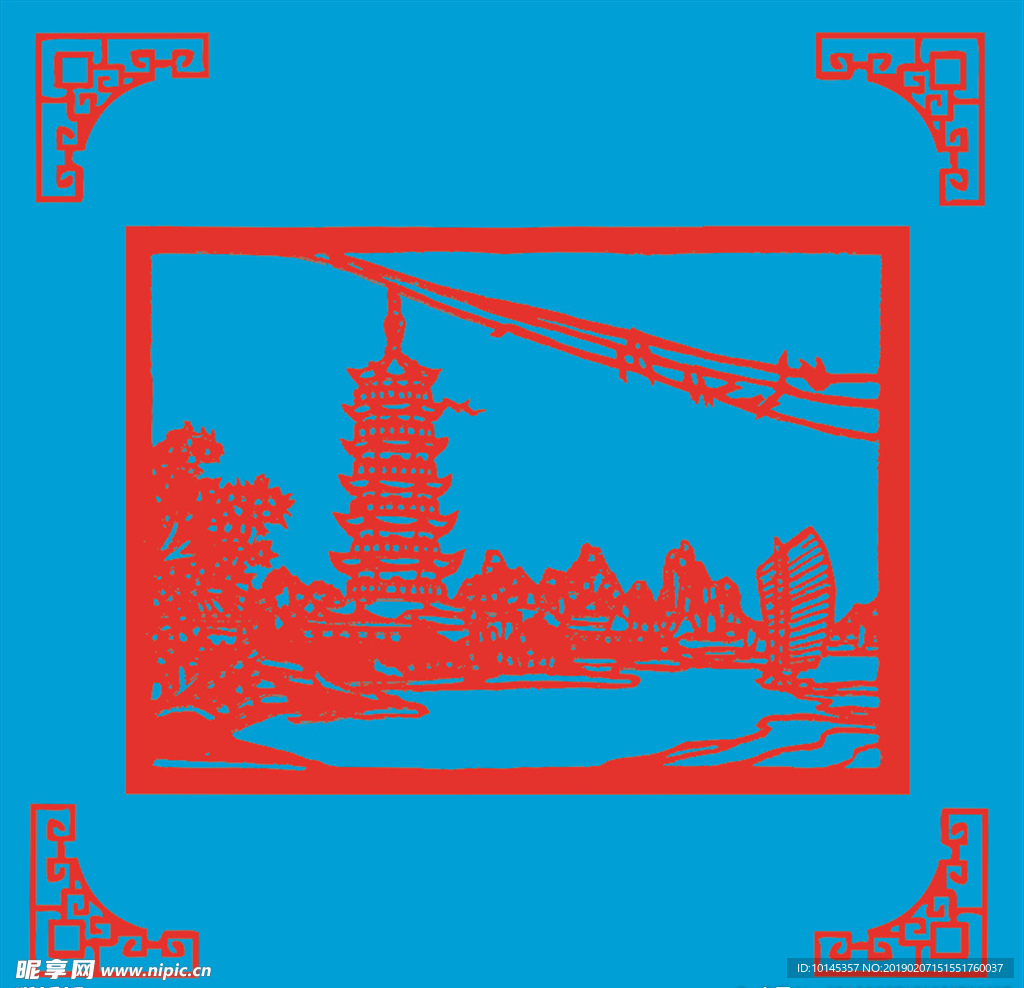 塔剪纸