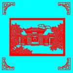 古建筑剪纸