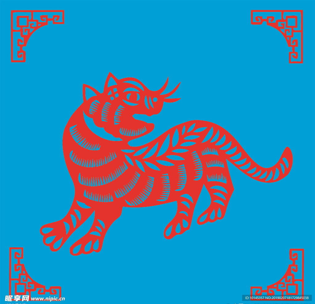 老虎剪纸