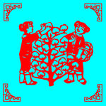 摘棉花剪纸