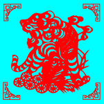 老虎剪纸