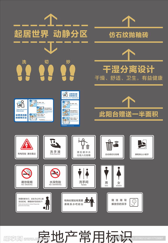 地产常用标识标志