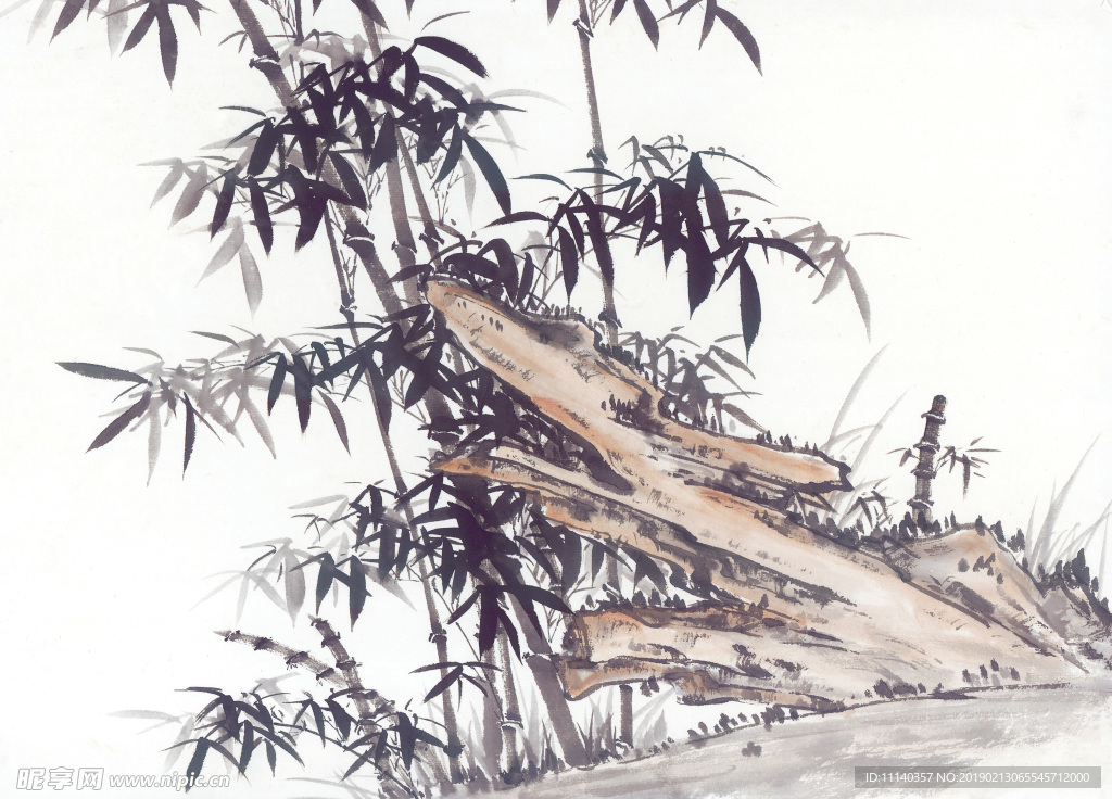 竹国画