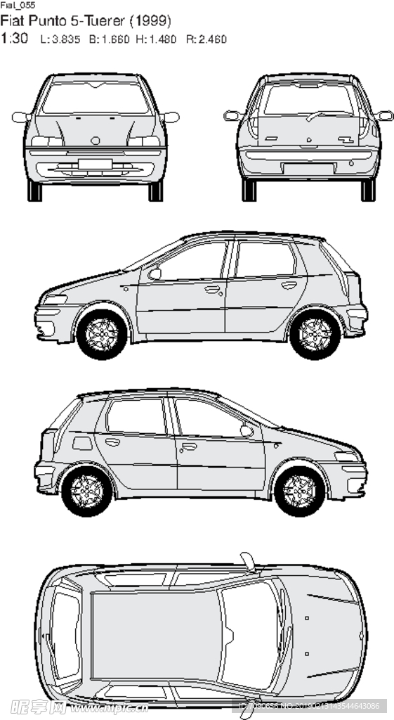 手绘汽车设计图Fiat