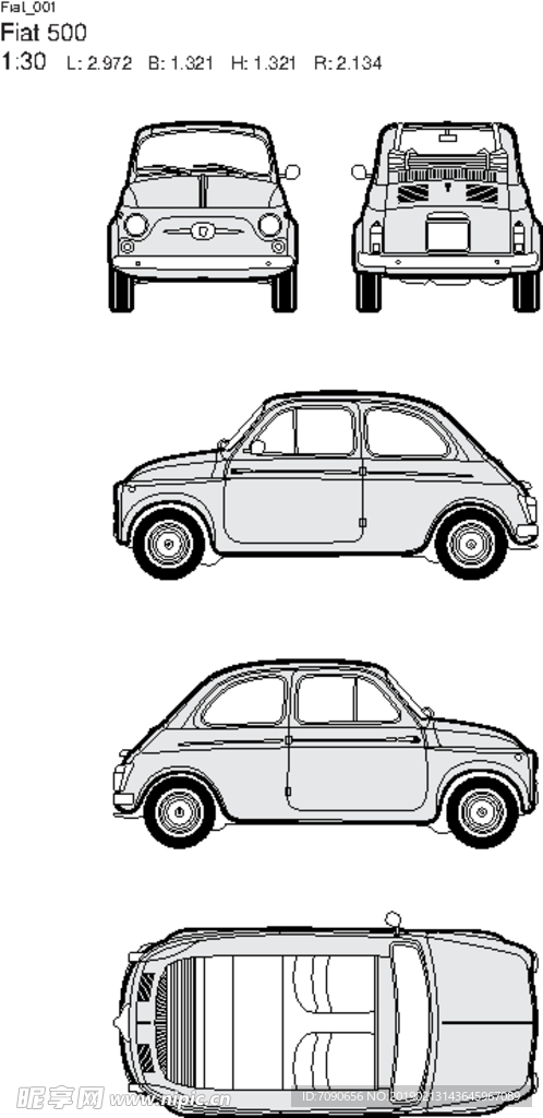 手绘汽车设计图Fiat
