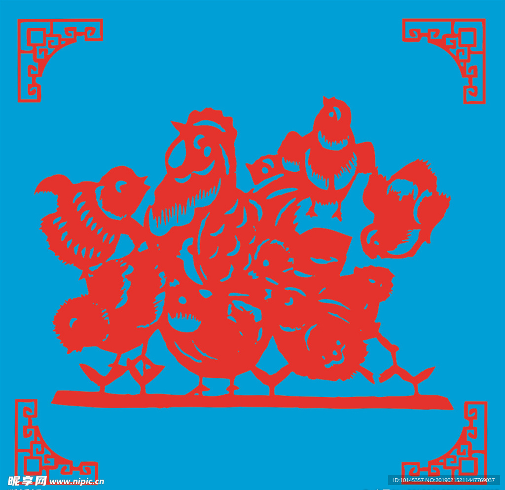 鸡剪纸