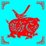 猪剪纸