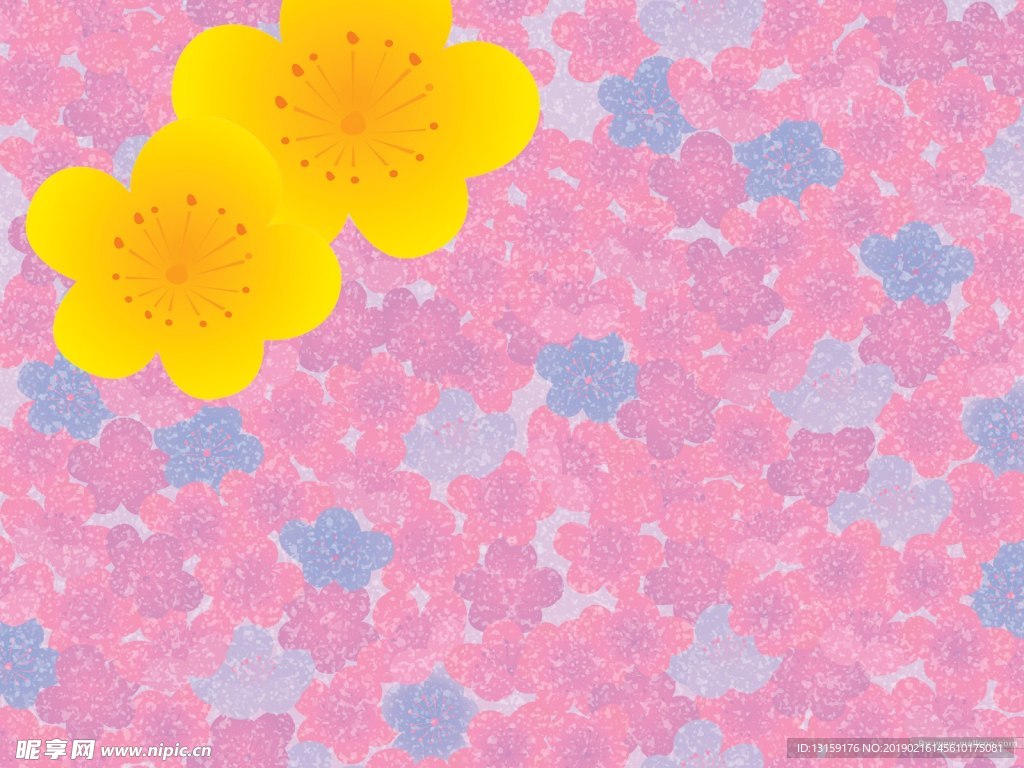 粉色蓝色碎花背景素材图片