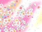 渐变背景粉色碎花图案