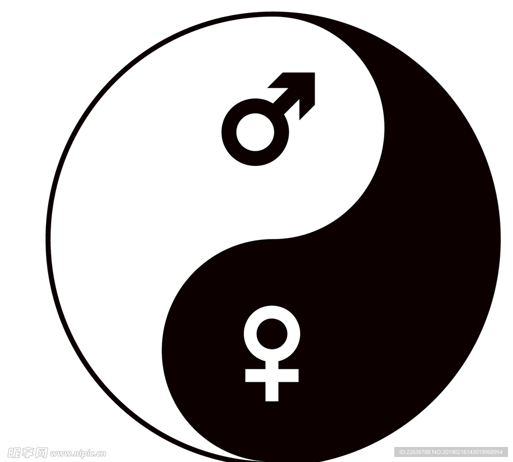 阴阳太极男女logo标志