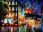 炫彩海景夜景油画装饰画