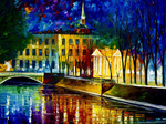 炫彩海景夜景油画装饰画