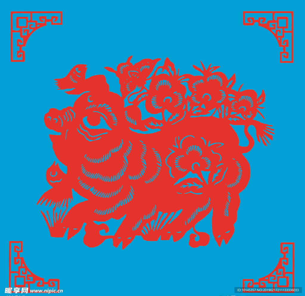 猪剪纸
