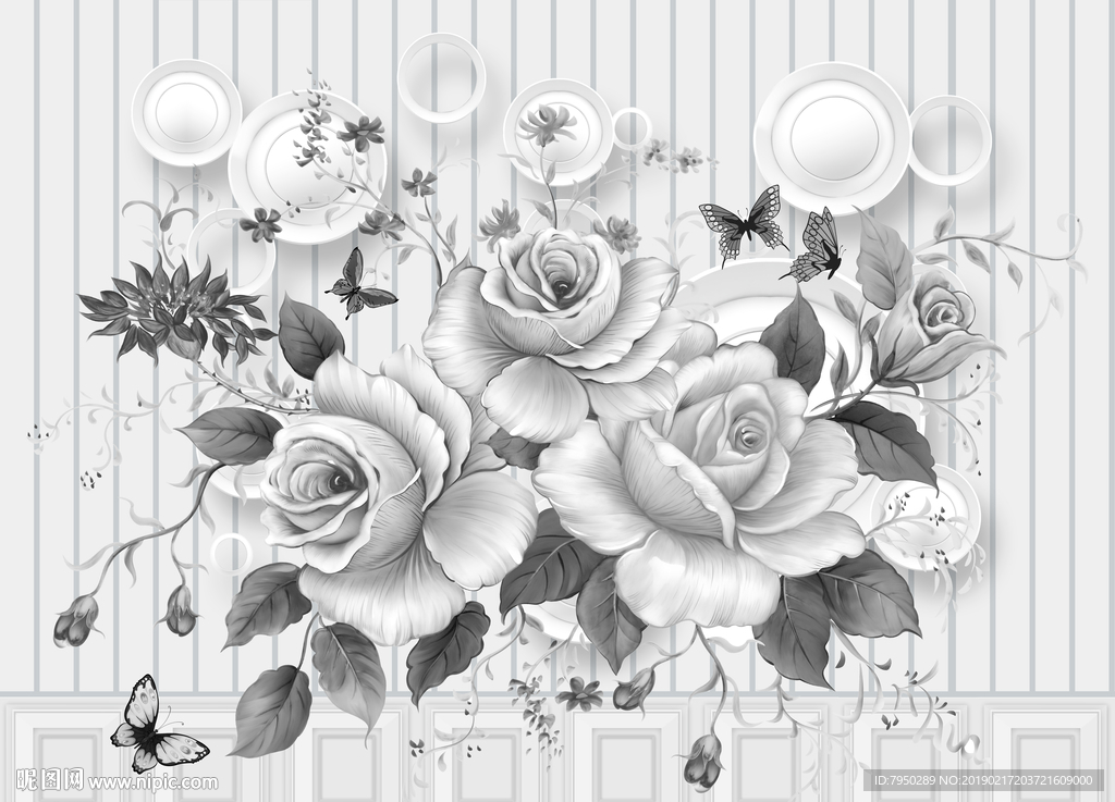 现代简约时尚浮雕背景墙