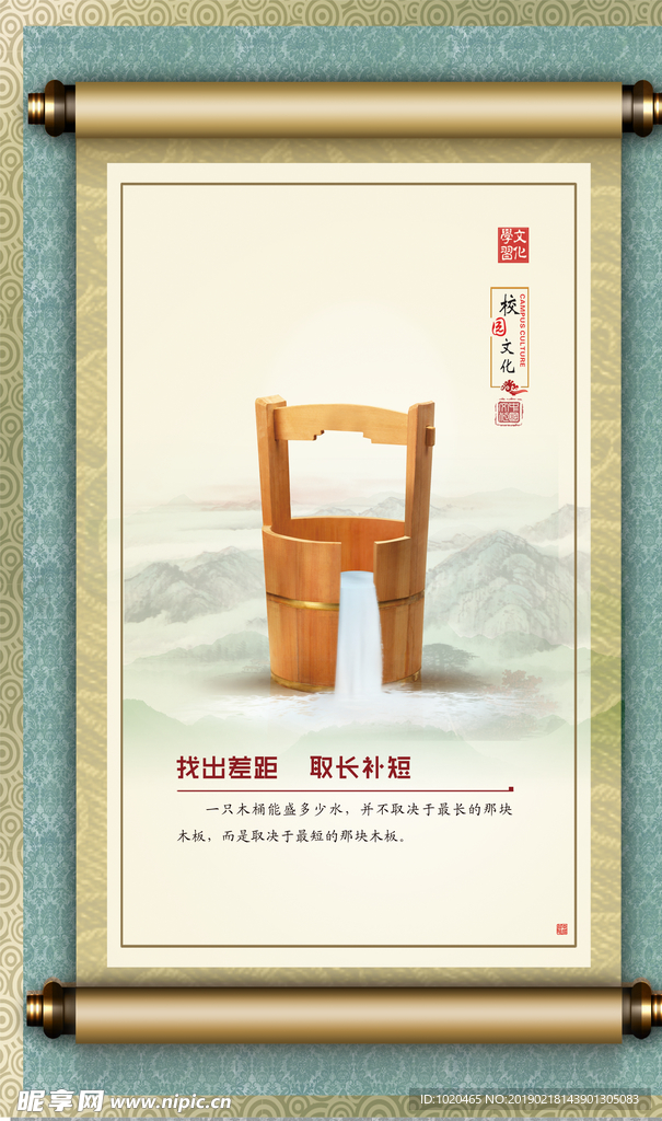 简约手绘文化挂图