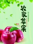 清新农家苹果海报