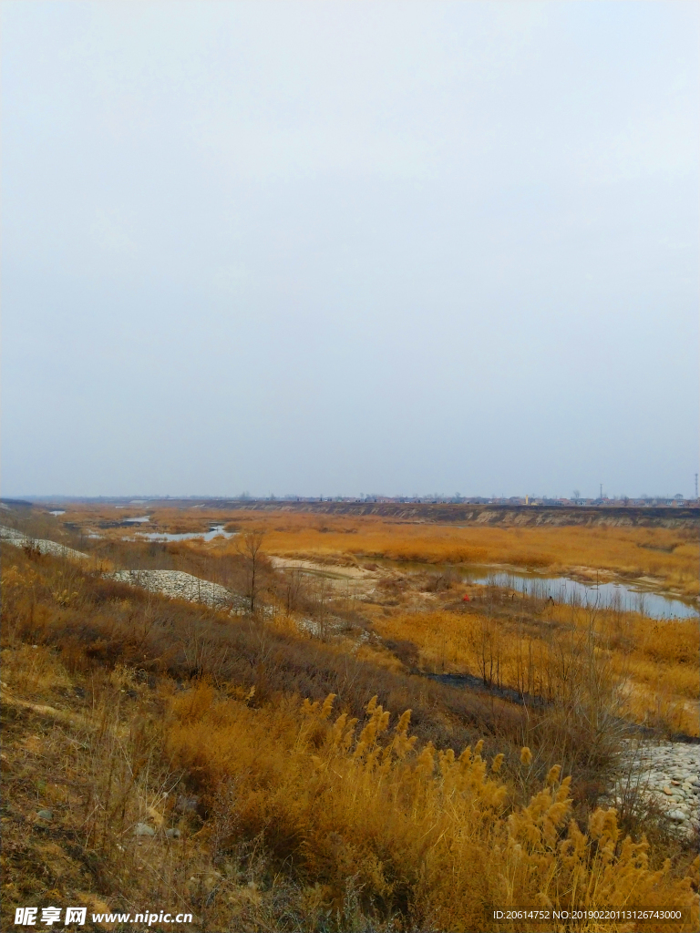 深秋时节的河道风景