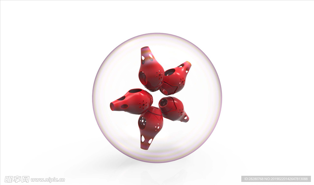 红色宝石玻璃球免扣素材