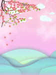 手绘卡通桃花背景