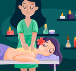 创意做spa的女子矢量素材