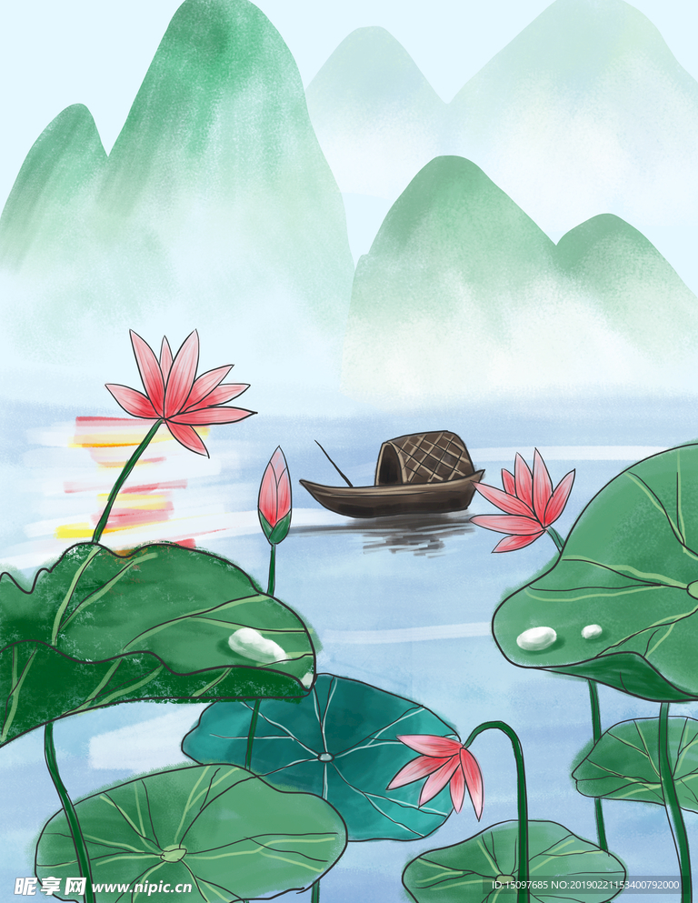 荷花背景