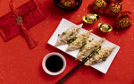 过年喜庆水饺图片