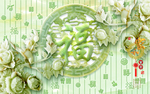 富贵立体花朵背景墙浮雕玉雕