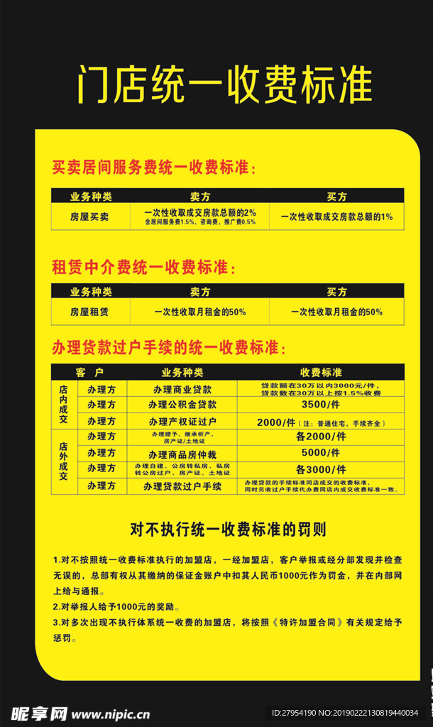 收费标准