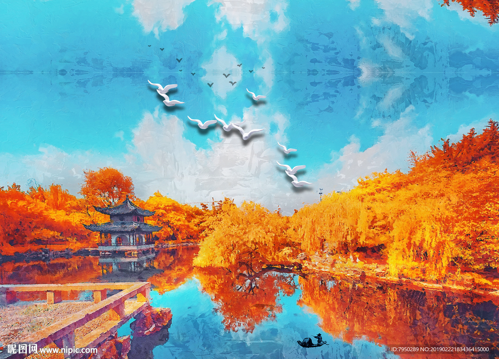 北欧现代简约油画背景墙
