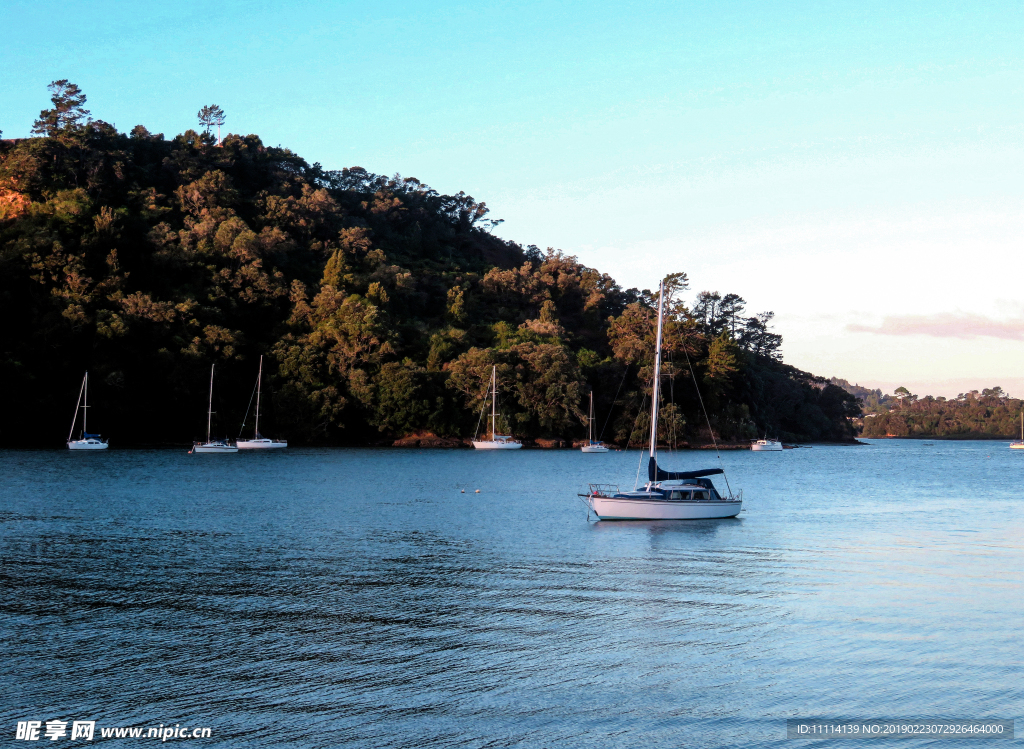 新西兰海滨黄昏风景