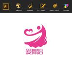 简约舞蹈矢量logo设计