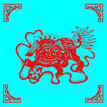 狮子剪纸