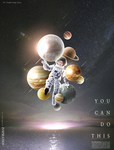 星空 星球 宇航员 地球 火星