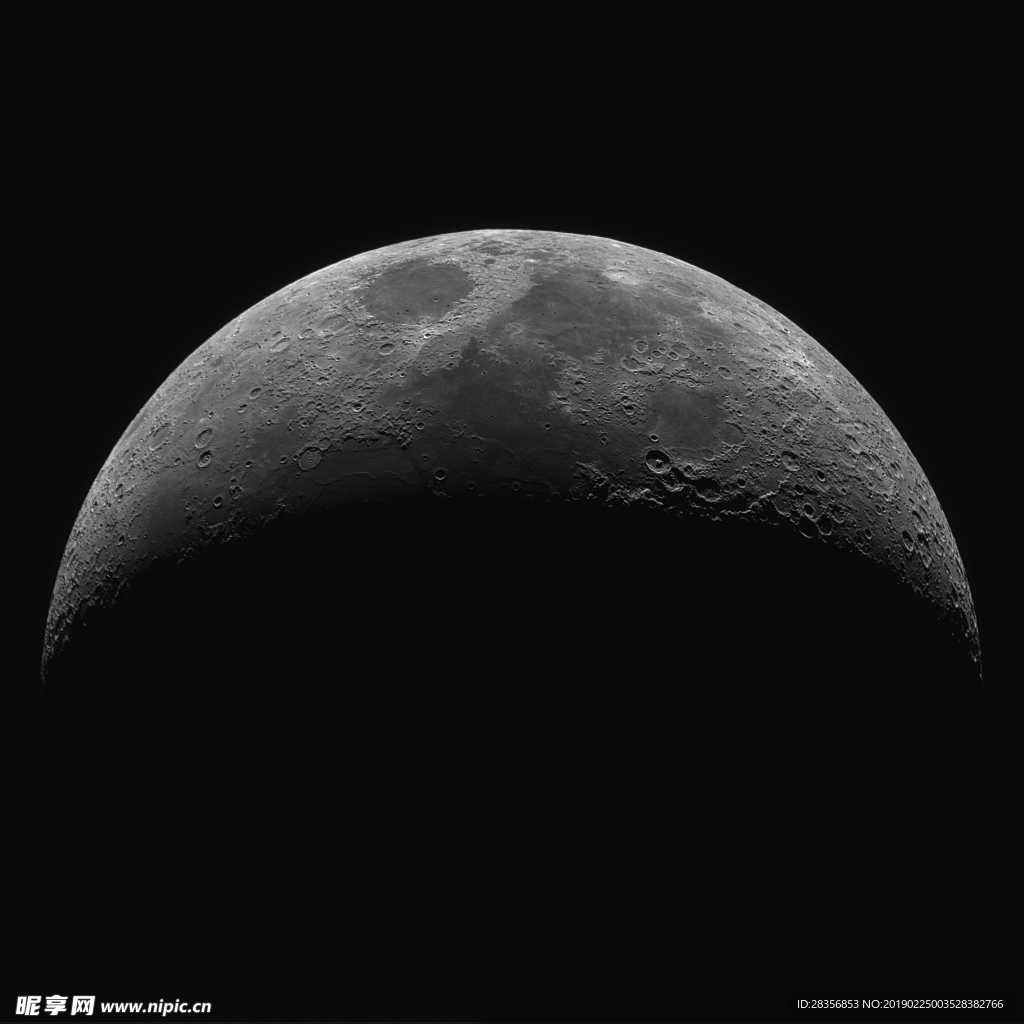 黑白月球景观
