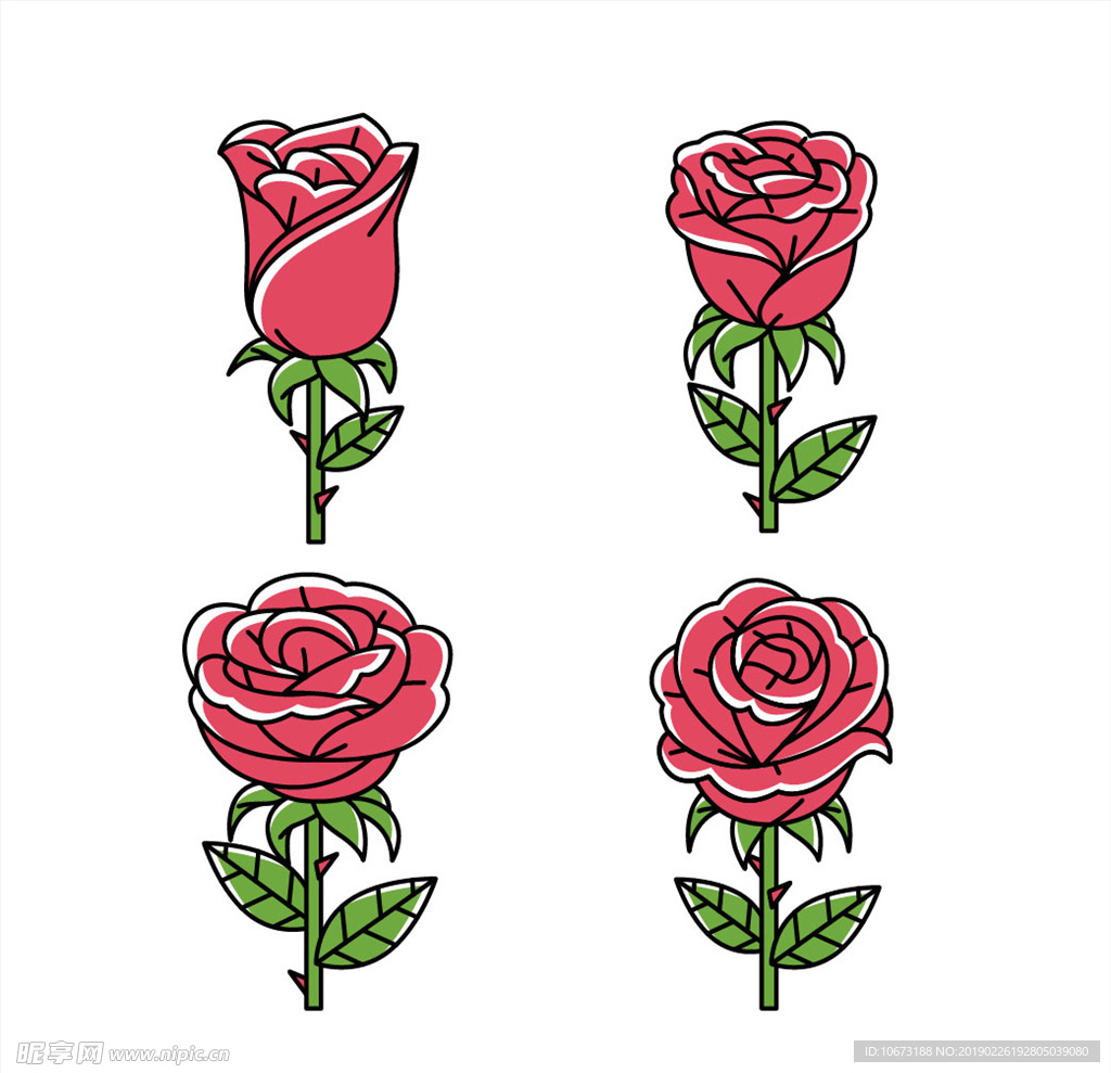 矢量玫瑰花