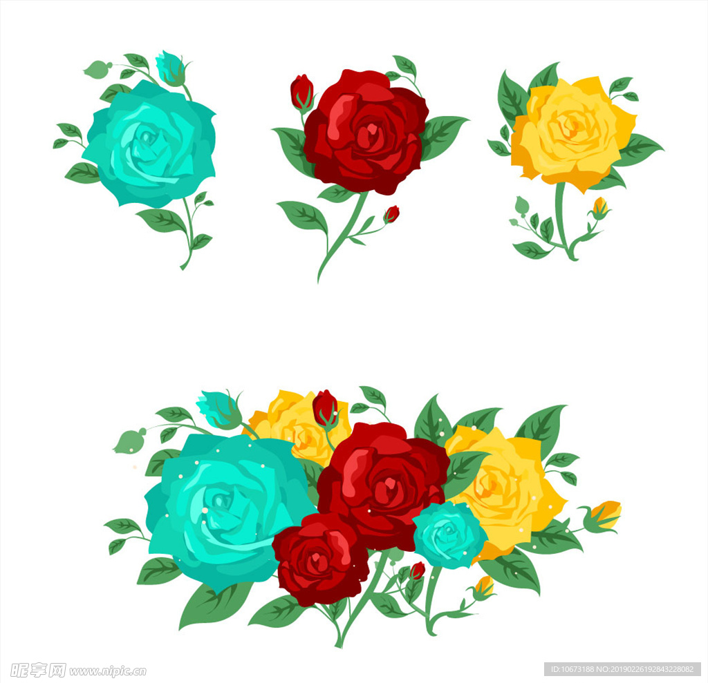 矢量玫瑰花