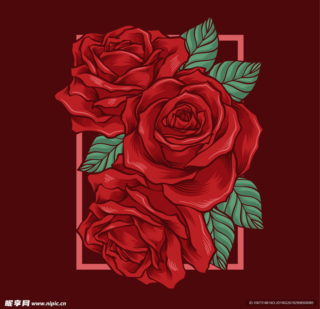矢量玫瑰花