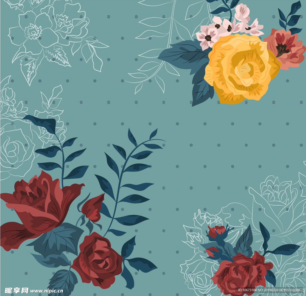 矢量玫瑰花