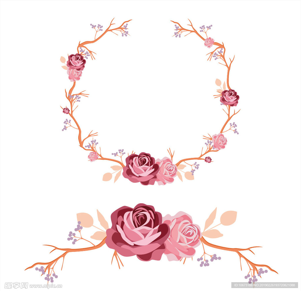 矢量玫瑰花