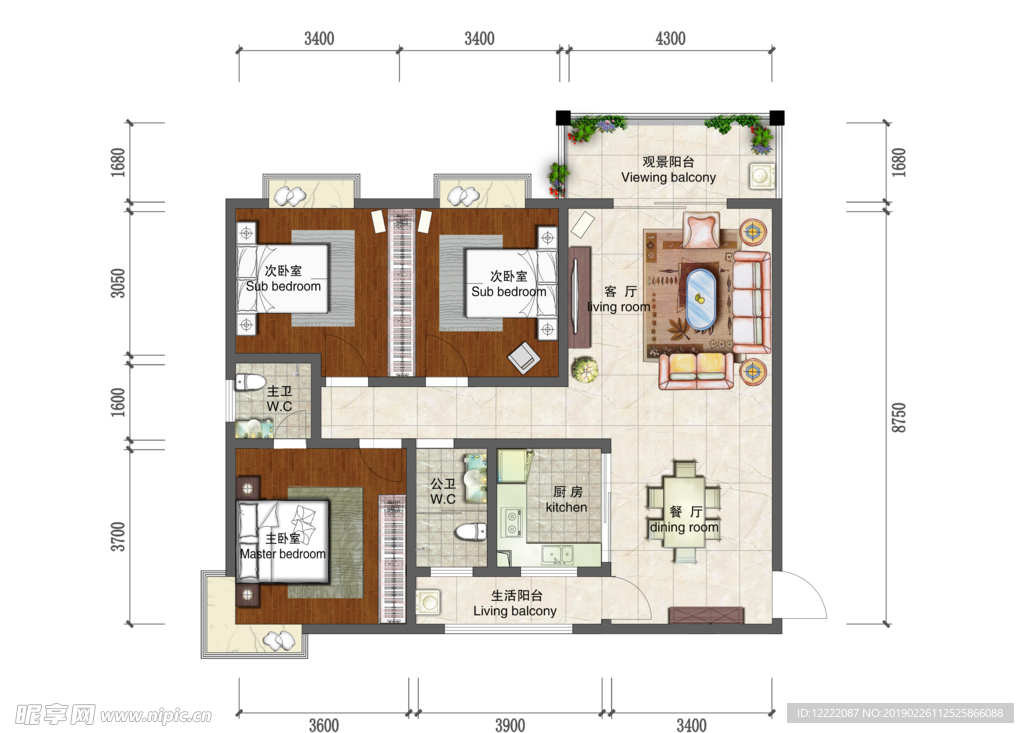 平面家具家居彩图室内设计