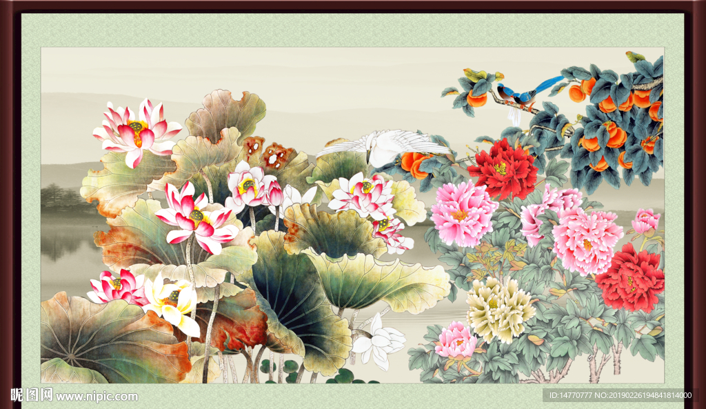 荷花牡丹