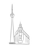 天津代表性城市建筑线稿