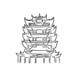 武汉代表性建筑线稿