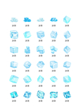 蓝色冰块图标