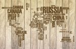 木板上的字母地图