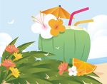 彩色夏天巴厘岛沙滩.