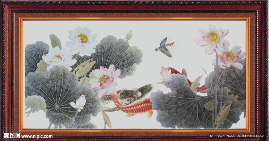 荷花国画